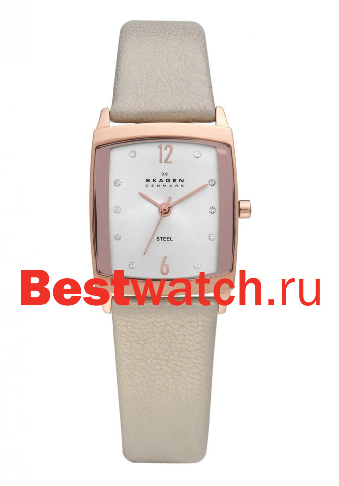 Часы Skagen Leather Rectangular 691SRLT