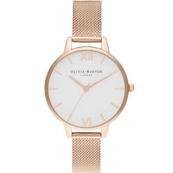 Olivia Burton White Dial Mesh OB16DE10