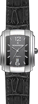 Часы Romanson Leather TL1157SLW(BK)